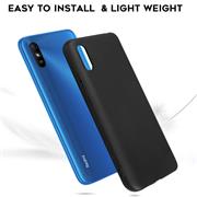 Silikon Hülle für Xiaomi Redmi 9A Schutzhülle Matt Schwarz Backcover Handy Case