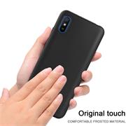 Silikon Hülle für Xiaomi Redmi 9A Schutzhülle Matt Schwarz Backcover Handy Case