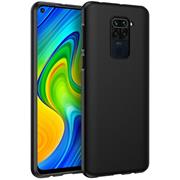 Silikon Hülle für Xiaomi Redmi Note 9 Schutzhülle Matt Schwarz Backcover Handy Case
