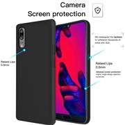 Handy Hülle für Huawei P20 Soft Case mit innenliegendem Stoffbezug