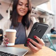 Handy Hülle für Samsung Galaxy A20e Soft Case mit innenliegendem Stoffbezug