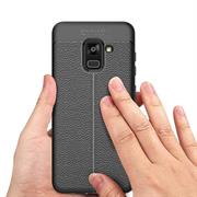 TPU Case für Samsung Galaxy A8 Plus Hülle Handy Schutzhülle Matt Schwarz