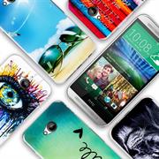 Motiv Hülle für HTC One M7 buntes Silikon Handy Schutz Case
