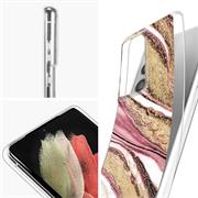 Handy Case für Samsung Galaxy S21 Ultra Hülle Motiv Marmor Schutzhülle Slim Cover