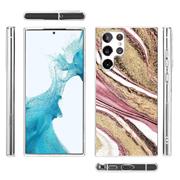 Handy Case für Samsung Galaxy S22 Ultra Hülle Motiv Marmor Schutzhülle Slim Cover