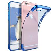 TPU Hülle für Apple iPhone 6 / 6S Case Silikon Cover Transparent mit Farbrand Handyhülle