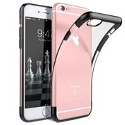 TPU Hülle für Apple iPhone 6 Plus / 6S Plus Case Silikon Cover Transparent mit Farbrand Handyhülle