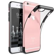 TPU Hülle für Apple iPhone 6 / 6S Case Silikon Cover Transparent mit Farbrand Handyhülle