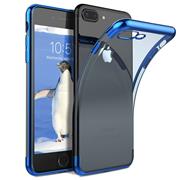 TPU Hülle für Apple iPhone 7 Plus / 8 Plus Case Silikon Cover Transparent mit Farbrand Handyhülle
