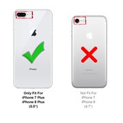 TPU Hülle für Apple iPhone 7 Plus / 8 Plus Case Silikon Cover Transparent mit Farbrand Handyhülle