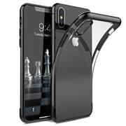 TPU Hülle für Apple iPhone X / XS Case Silikon Cover Transparent mit Farbrand Handyhülle