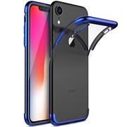 TPU Hülle für Apple iPhone XR Case Silikon Cover Transparent mit Farbrand Handyhülle