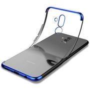 TPU Hülle für Huawei Mate 20 Lite Case Silikon Cover Transparent mit Farbrand Handyhülle