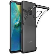 TPU Hülle für Huawei Mate 20 Pro Case Silikon Cover Transparent mit Farbrand Handyhülle