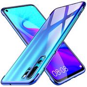 TPU Hülle für Huawei P30 Pro Case Silikon Cover Transparent mit Farbrand Handyhülle