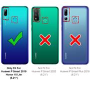 TPU Hülle für Huawei P Smart 2019 Case Silikon Cover Transparent mit Farbrand Handyhülle