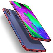 TPU Hülle für Samsung Galaxy A20e Case Silikon Cover Transparent mit Farbrand Handyhülle