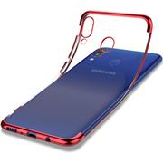 TPU Hülle für Samsung Galaxy A20e Case Silikon Cover Transparent mit Farbrand Handyhülle