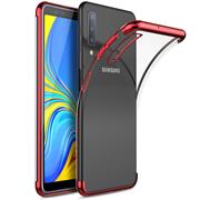 TPU Hülle für Samsung Galaxy A70 / A70s Case Silikon Cover Transparent mit Farbrand Handyhülle