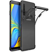 TPU Hülle für Samsung Galaxy A9 2018 Case Silikon Cover Transparent mit Farbrand Handyhülle