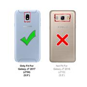 TPU Hülle für Samsung Galaxy J7 2017 Case Silikon Cover Transparent mit Farbrand Handyhülle