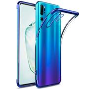 TPU Hülle für Samsung Galaxy Note 10 Case Silikon Cover Transparent mit Farbrand Handyhülle