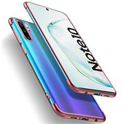 TPU Hülle für Samsung Galaxy Note 10 Case Silikon Cover Transparent mit Farbrand Handyhülle
