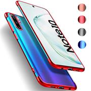 TPU Hülle für Samsung Galaxy Note 10 Case Silikon Cover Transparent mit Farbrand Handyhülle
