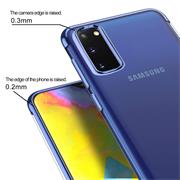 TPU Hülle für Samsung Galaxy S20 Case Silikon Cover Transparent mit Farbrand Handyhülle