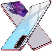 TPU Hülle für Samsung Galaxy S20 Plus Case Silikon Cover Transparent mit Farbrand Handyhülle