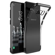 TPU Hülle für Samsung Galaxy S8 Case Silikon Cover Transparent mit Farbrand Handyhülle