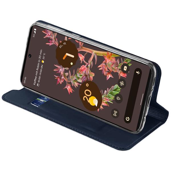 Google Pixel 7a 5G Hülle Klapphülle Mit Kartenfach – Leder-Optik, Standfuß & Magnetverschluss In Blaugrün