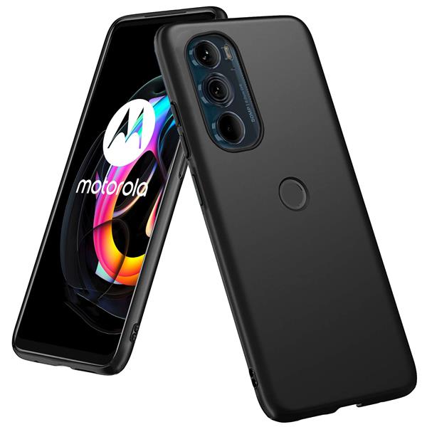 Motorola Edge 40 Hülle – Flüssigsilikon, Rutschfest, Stoßfest, Schwarz, Mit Wärmeableitung