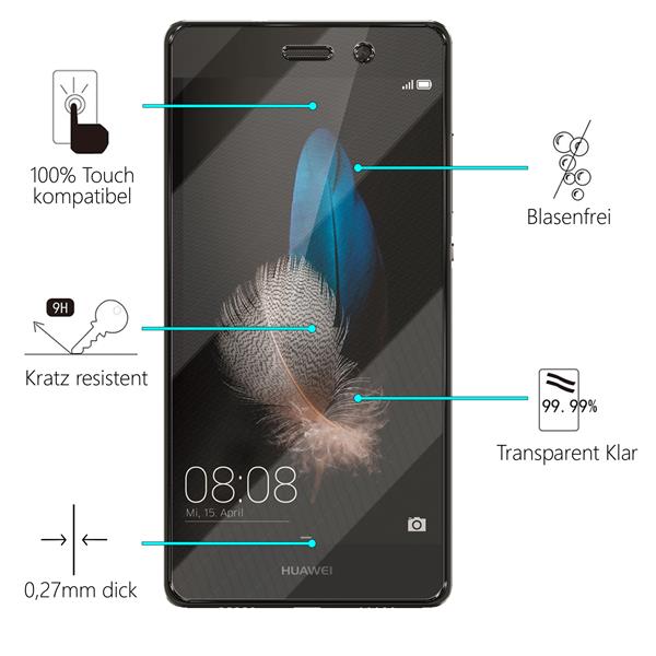 Schutz Folie für Huawei P8 Glasfolie Display Schutz Glas