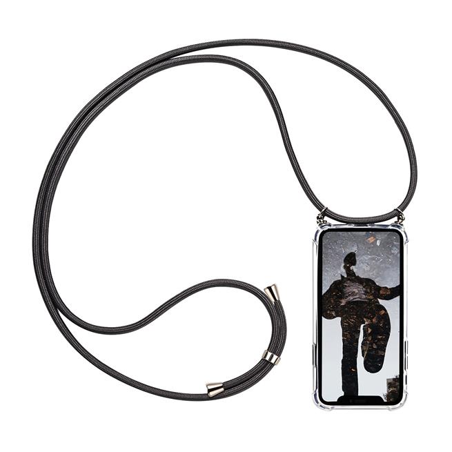 Handykette für Samsung Galaxy A50 / A30s Case zum umhängen Schutzhülle Kordel Handy Hülle, Halsband Grau