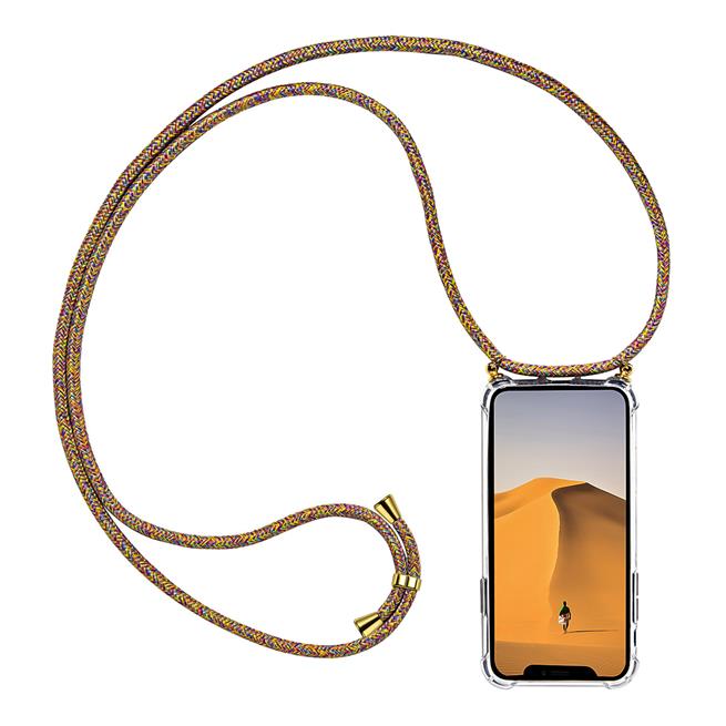 Handykette für Samsung Galaxy A20s Case zum umhängen Schutzhülle Kordel Handy Hülle, Halsband Rainbow