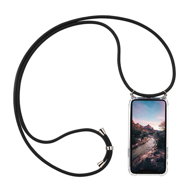 Handykette für Huawei P40 Case zum umhängen Schutzhülle Kordel Handy Hülle, Halsband Schwarz