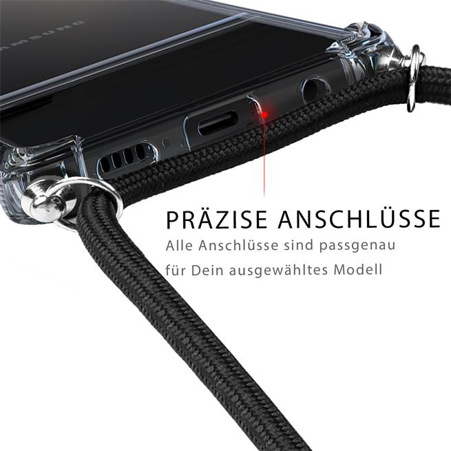 Handykette für iPhone 12 Mini Case zum umhängen Schutzhülle Kordel Handy Hülle, Halsband Weiss-Gold