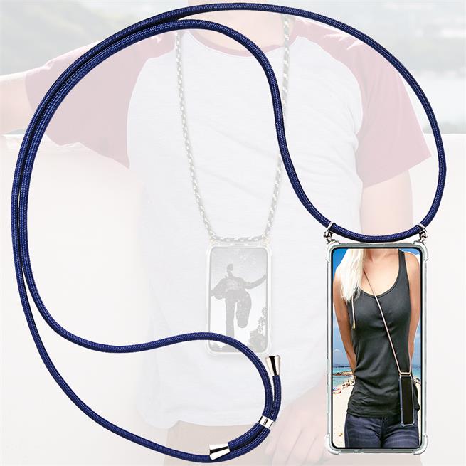 Handykette für Samsung Galaxy A51 Case zum umhängen Schutzhülle Kordel Handy Hülle, Halsband Blau