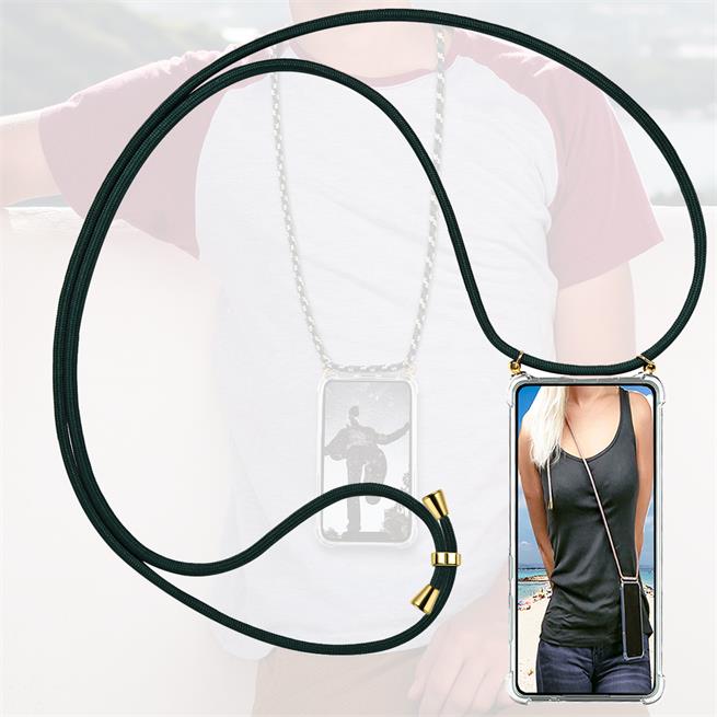 Handykette für iPhone 11 Pro Case zum umhängen Schutzhülle Kordel Handy Hülle, Halsband Grün