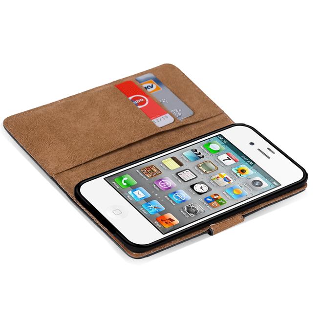 Basic Bookcase Hülle für Apple iPhone 4 / 4S Etui mit Kartenfächern