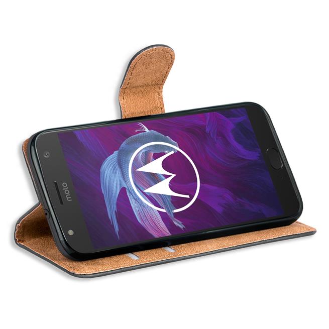 Basic Bookcase Hülle für Motorola Moto X4 Case klappbare Schutzhülle