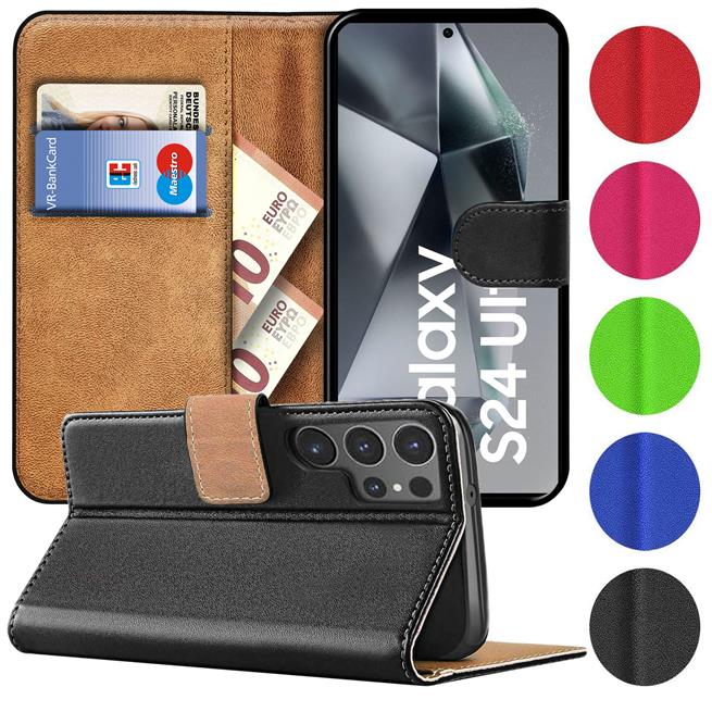 Silikon Handyhülle für Samsung Galaxy S24+ Ultra Hülle mit Kartenfach Slim  Wallet Case
