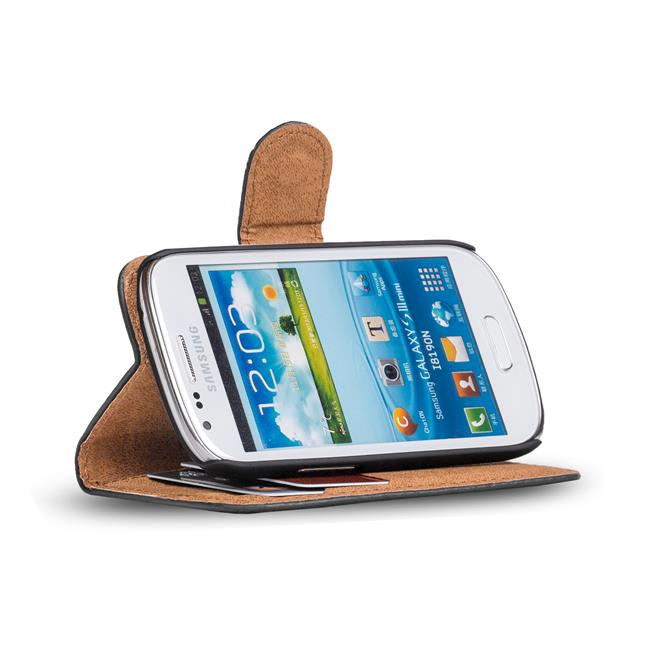 Basic Bookcase Hülle für Samsung Galaxy S3 Mini aufstellbares Etui