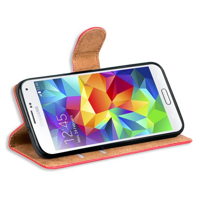 Basic Bookcase Hülle für Samsung Galaxy S5 Case klappbare Schutzhülle