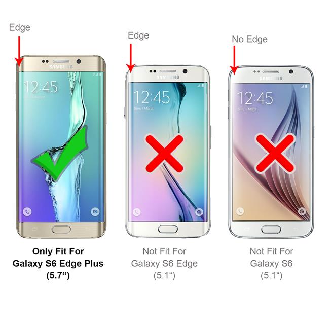Basic Bookcase Hülle für Samsung Galaxy S6 Edge+ Case klappbare Schutzhülle