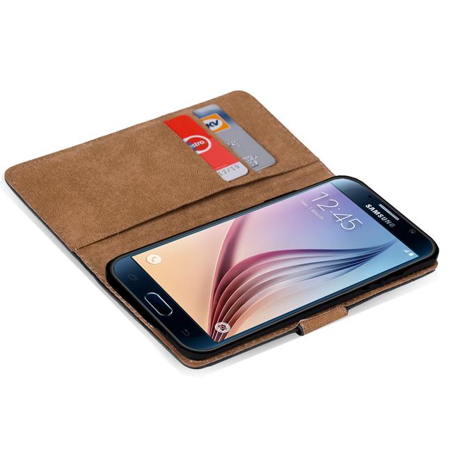Basic Bookcase Hülle für Samsung Galaxy S6 Edge Case klappbare Schutzhülle