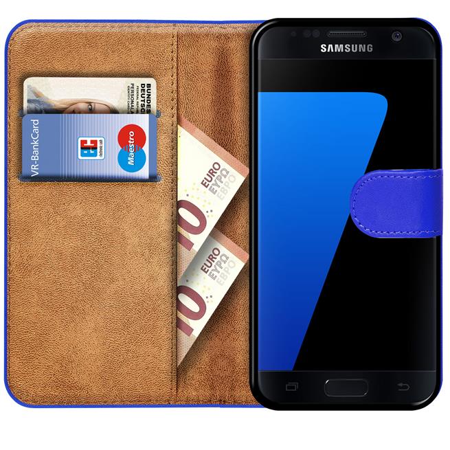 Basic Bookcase Hülle für Samsung Galaxy S7 Case klappbare Schutzhülle