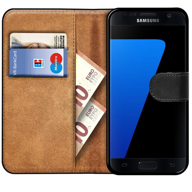 Basic Bookcase Hülle für Samsung Galaxy S7 Case klappbare Schutzhülle