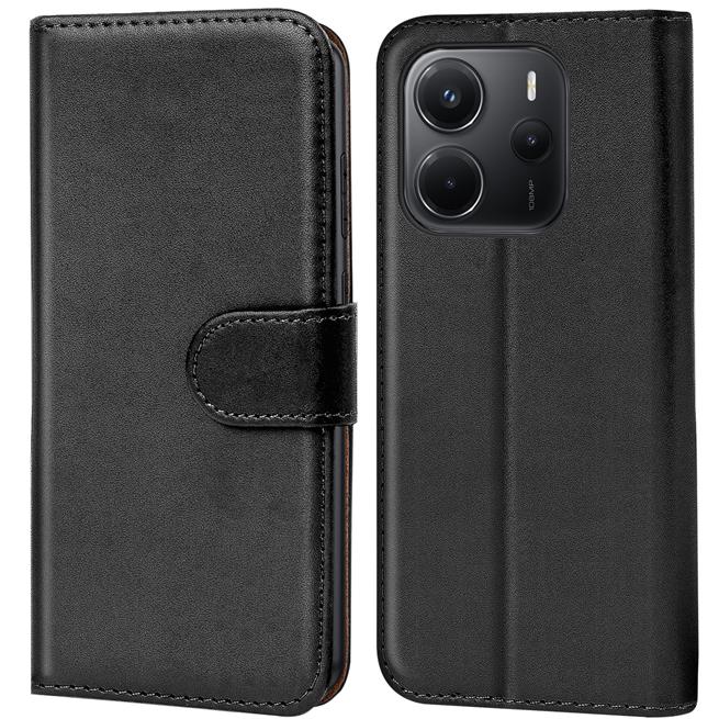 Lederhülle Für Xiaomi Redmi Note 14 4G – Mit Kartenfach, Standfunktion, Magnetverschluss, 360° Schutz